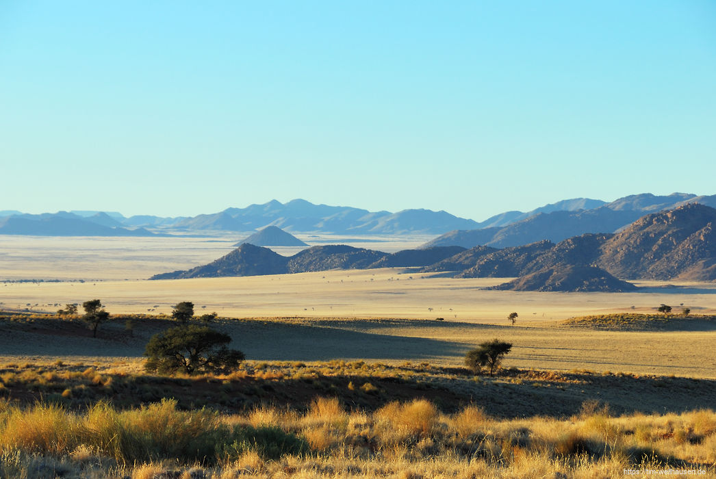 Bilder aus Namibia - Morgendlicher Blick �ber das Namib Rand Reserve.