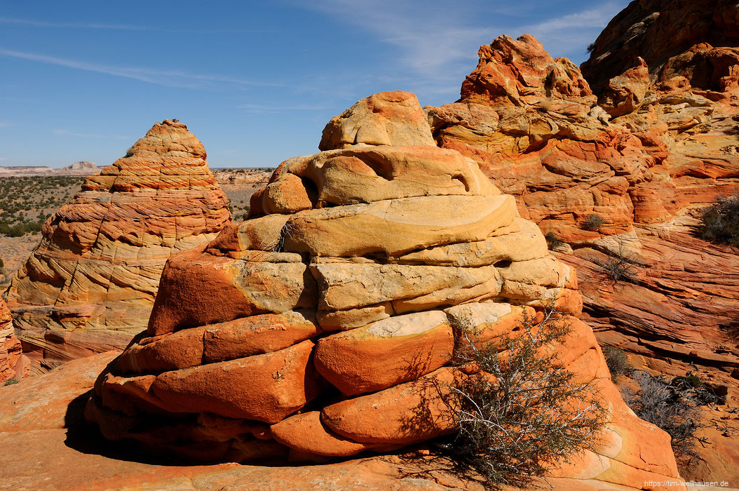 Bilder aus dem S�dwesten der USA - In den Coyote Buttes South kann man Buttes jeder Gr��e, Form und Farbe bestaunen