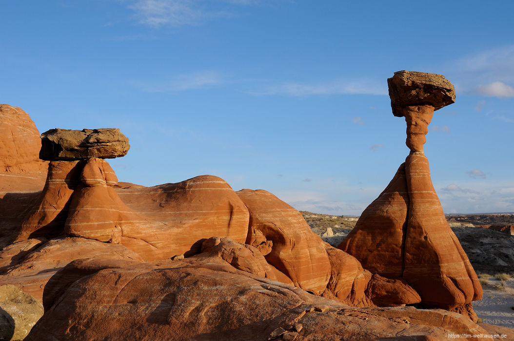 Bilder aus dem S�dwesten der USA - Die Toad Stool Hoodoos im letzten Abendlicht