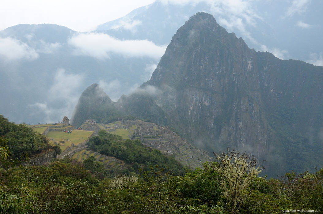 Ein letzter Blick auf Machu Picchu vom Sonnentor aus.