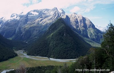 Routeburn Track, Blick auf Humboldt Mountain