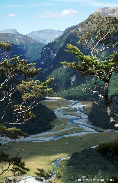 Routeburn Track, Blick in die Routeburn Flats