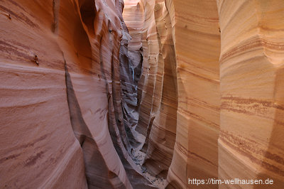 Im Zebra Canyon kamen wir zum Glück trocken in den hinteren Teil, der dem Namen des Canyons alle Ehre macht.