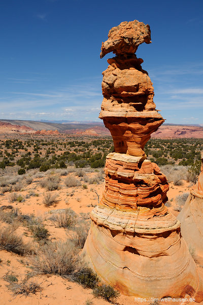 Die Coyote Buttes South sind schwerer zugänglich als der Nordteil und haben ihren ganz eigenen Charakter - hier die Dame.