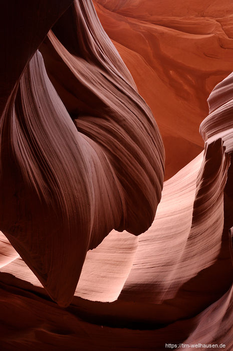 Felsen im Lower Antilope Canyon bei Page