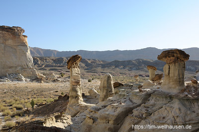 Auch die weitere Umgebung entlang der Abbruchkante bietet viele weitere Hoodoos, von riesig bis winzig.